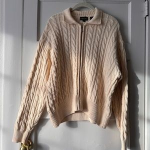 Vintage Cable Knit Zip Cardigan